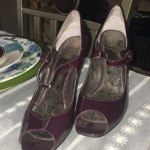 Marc Fisher Purple Peep Toe Pump